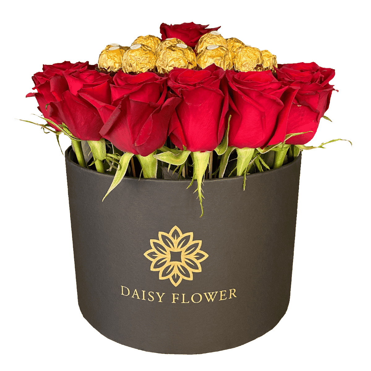 Floral-black-box-contains-red-roses-and-ferrero-rocher-chocolate-daisy-flower-egypt